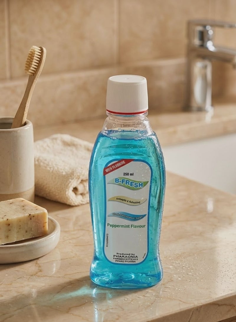 B-Fresh Mouthwash with Fluoride & Mint Flavour - 250ml (Pack of 2) - Image 2